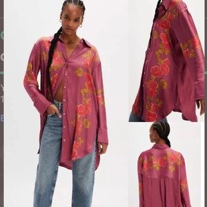 NWT Free People Off The Vine Button-Up Top